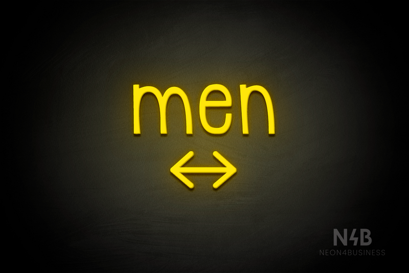 "Men" (double sided bottom, Monoline font) - LED neon sign
