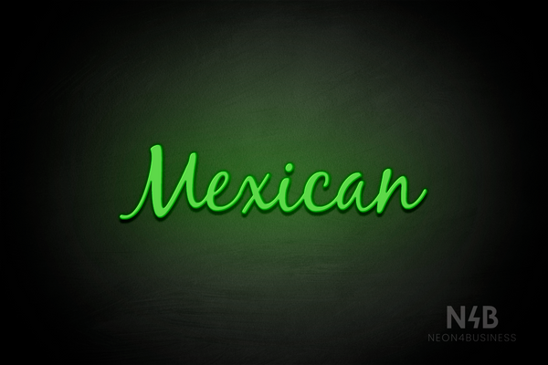 "Mexican" (Notes font) - LED neon sign