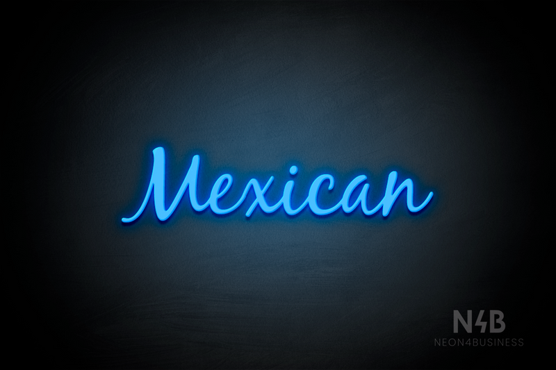 "Mexican" (Notes font) - LED neon sign
