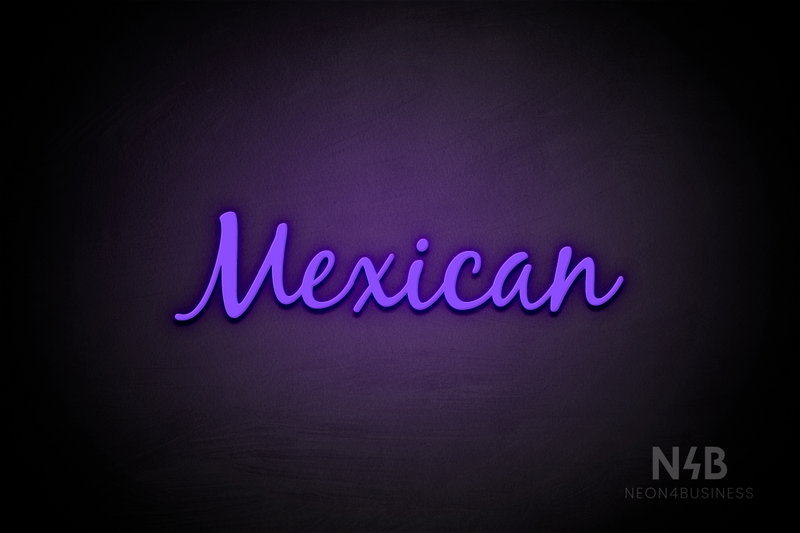 "Mexican" (Notes font) - LED neon sign