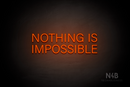 "NOTHING IS IMPOSSIBLE" (Control Variable Concept font) - LED neon sign