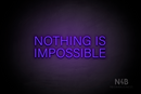 "NOTHING IS IMPOSSIBLE" (Control Variable Concept font) - LED neon sign