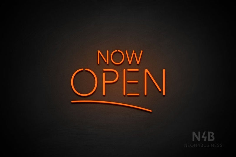 "NOW OPEN" (capitals, Monty font) - LED neon sign