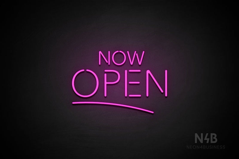 "NOW OPEN" (capitals, Monty font) - LED neon sign