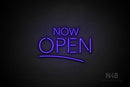 "NOW OPEN" (capitals, Monty font) - LED neon sign