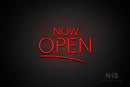 "NOW OPEN" (capitals, Monty font) - LED neon sign