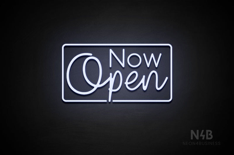 "Now Open" (Cooper font / Glitter font) - LED neon sign