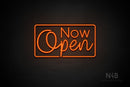 "Now Open" (Cooper font / Glitter font) - LED neon sign