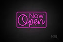 "Now Open" (Cooper font / Glitter font) - LED neon sign