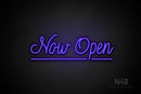 "Now Open" (underlined, Velvet font) - LED neon sign