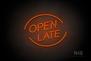 "OPEN LATE" rounded border (Brilliant font) - LED neon sign