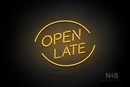 "OPEN LATE" rounded border (Brilliant font) - LED neon sign