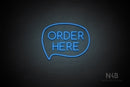 "ORDER HERE" (capitals, left bubble, Cooper font) - LED neon sign