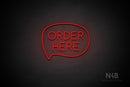 "ORDER HERE" (capitals, left bubble, Cooper font) - LED neon sign