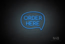 "ORDER HERE" (capitals, right bubble, Cooper font) - LED neon sign