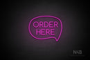 "ORDER HERE" (capitals, right bubble, Cooper font) - LED neon sign