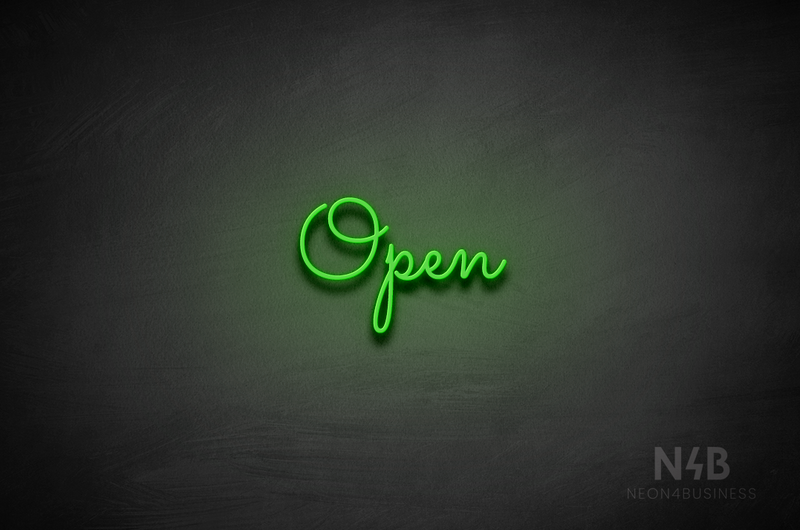 "Open" (Kidplay font) - LED neon sign