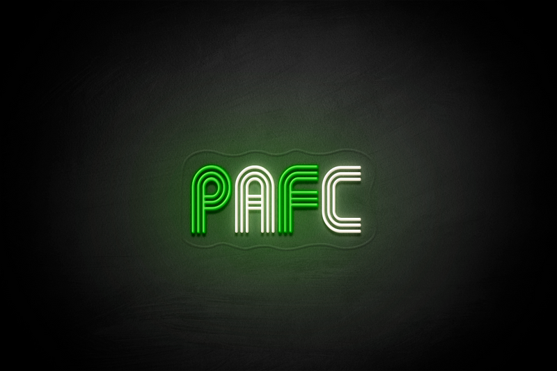 "PAFC" (triple lined) - Licensed LED Neon Sign, Plymouth Argyle FC