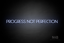 "PROGRESS NOT PERFECTION" (Paradise font) - LED neon sign