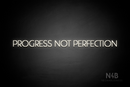 "PROGRESS NOT PERFECTION" (Paradise font) - LED neon sign