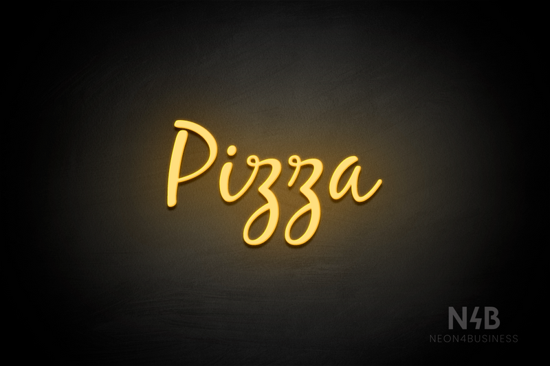 "Pizza" (Notes font) - LED neon sign