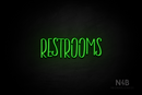 "RESTROOMS" (Brainstorm font) - LED neon sign
