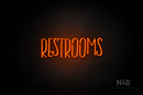 "RESTROOMS" (Brainstorm font) - LED neon sign