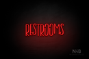 "RESTROOMS" (Brainstorm font) - LED neon sign