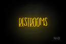 "RESTROOMS" (Brainstorm font) - LED neon sign