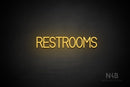 "RESTROOMS" (Bright Sky font) - LED neon sign