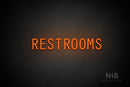 "RESTROOMS" (Old Story font) - LED neon sign