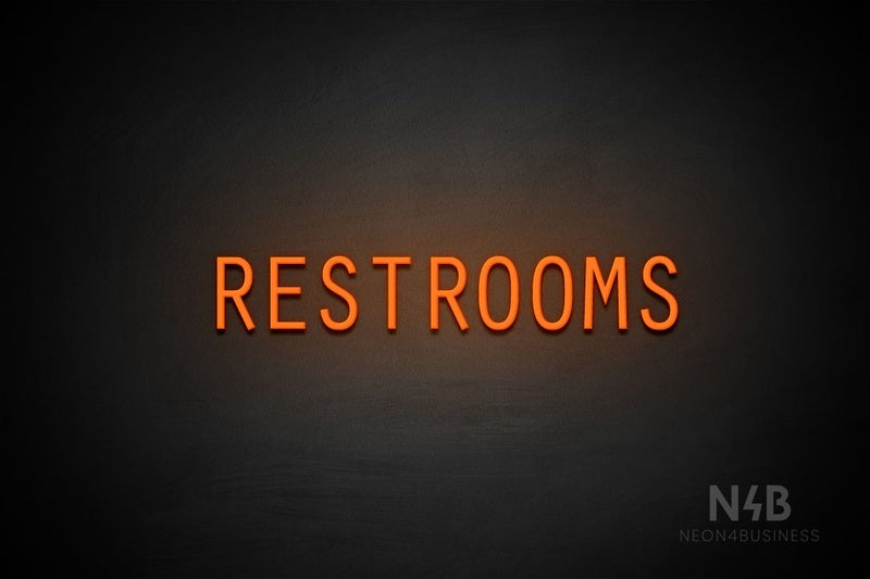 "RESTROOMS" (Old Story font) - LED neon sign
