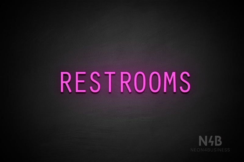 "RESTROOMS" (Old Story font) - LED neon sign