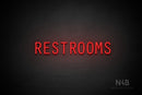 "RESTROOMS" (Old Story font) - LED neon sign
