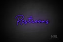"Restrooms" (Good Place font) - LED neon sign