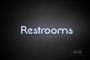 "Restrooms" (Mountain font) - LED neon sign
