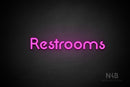 "Restrooms" (Mountain font) - LED neon sign