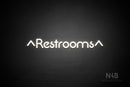 "Restrooms" (two-sided up arrow, Mountain font) - LED neon sign