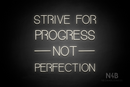 "STRIVE FOR PROGRESS NOT PERFECTION" (Seeds font) - LED neon sign