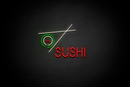 Sushi ("SUSHI" at the bottom Custom font) - LED neon sign