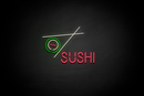 Sushi ("SUSHI" at the bottom Custom font) - LED neon sign