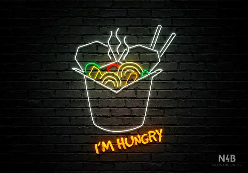Smoke Wok ("I'm hungry", BomBom  font) - LED neon sign