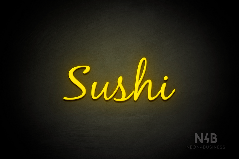 "Sushi" (Notes font) - LED neon sign