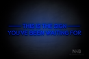 "THIS IS THE SIGN YOU'VE BEEN WAITING FOR" (Brilliant font) - LED neon sign