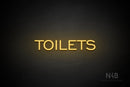 "TOILETS" (capitals, One Day font) - LED neon sign