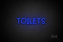 "TOILETS" (capitals, Daily font) - LED neon sign