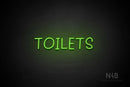 "TOILETS" (capitals, Daily font) - LED neon sign