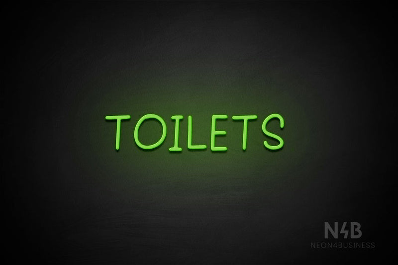 "TOILETS" (capitals, Daily font) - LED neon sign