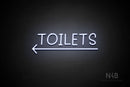 "TOILETS" (capitals, left arrow, Daily font) - LED neon sign