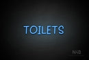 "TOILETS" (capitals, Daily font) - LED neon sign